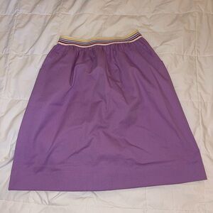Vintage Ermane Purple Women's Skirt with Striped Stretchy Waistband Size Medium